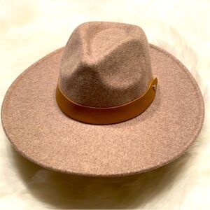 Wide Brim Hat with Leather Band